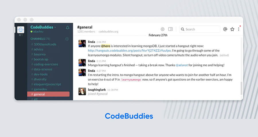 Codebuddies mentores y meetups de programación