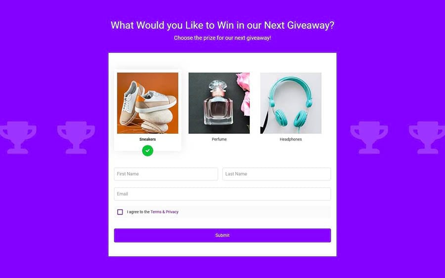 Ejemplo de un sorteo realizado con Woorise.