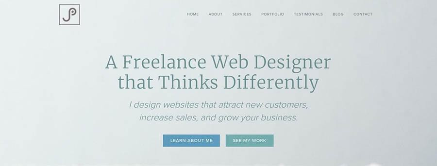 Alt-text: Un ejemplo del sitio web de un diseñador web.