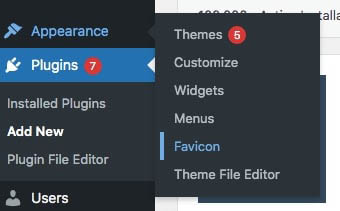 WordPress Customizer Favicon settings