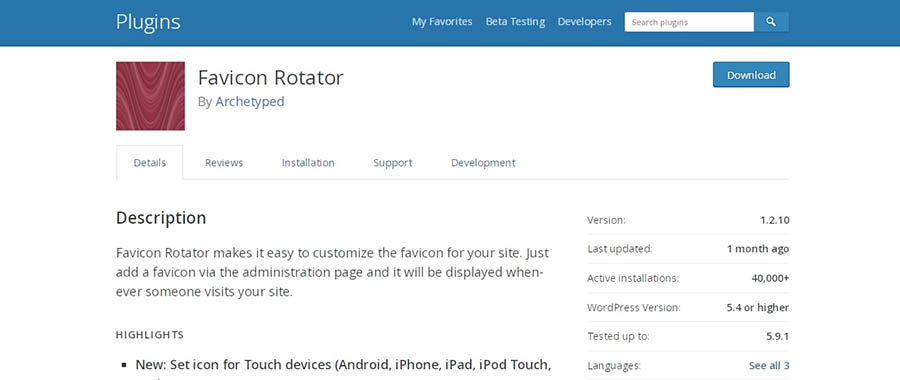 Favicon Rotator Plugin