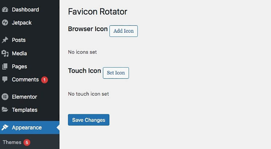 Configuraciones de Favicon Rotator