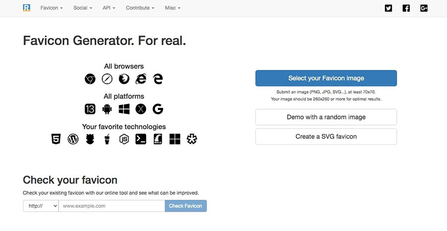 Real Favicon generator