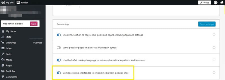 Alternando el uso de medios de sitios populares dentro de Jetpack