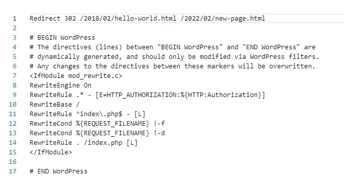 example .htaccess file