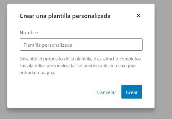 Nueva plantilla de editor de publicación.