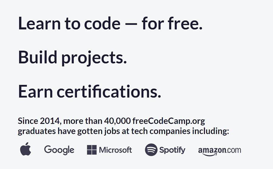 Página inicial Free Code Camp