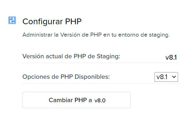 Versión PHP Actualizada