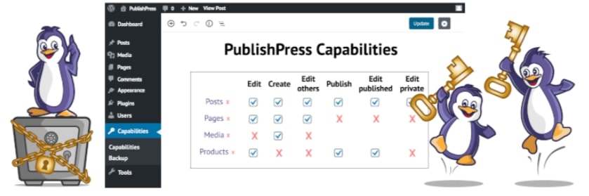 El plugin PublishPress Capabilities.