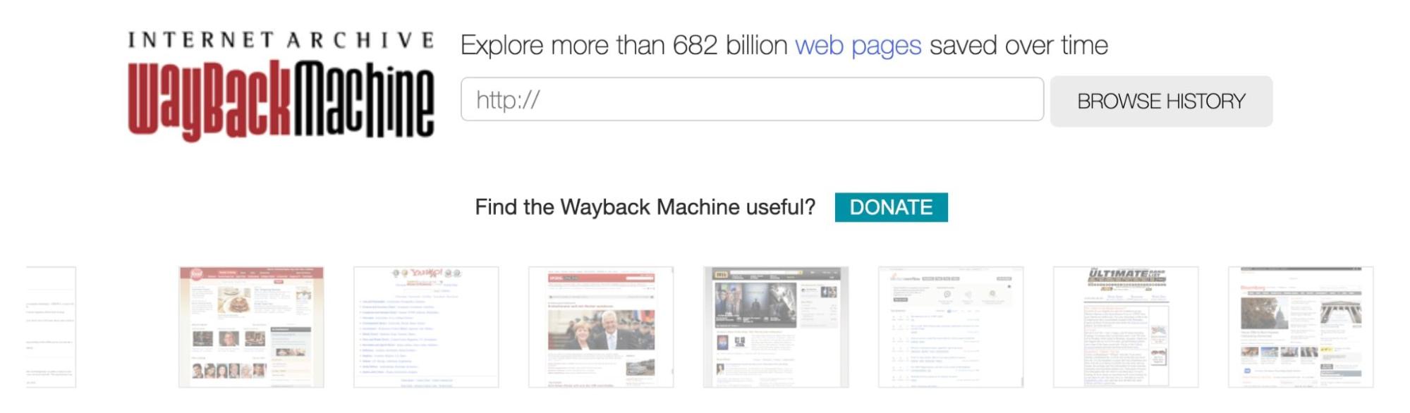 El archivo de internet Wayback Machine.