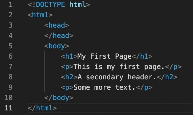 Ejemplo de código HTML