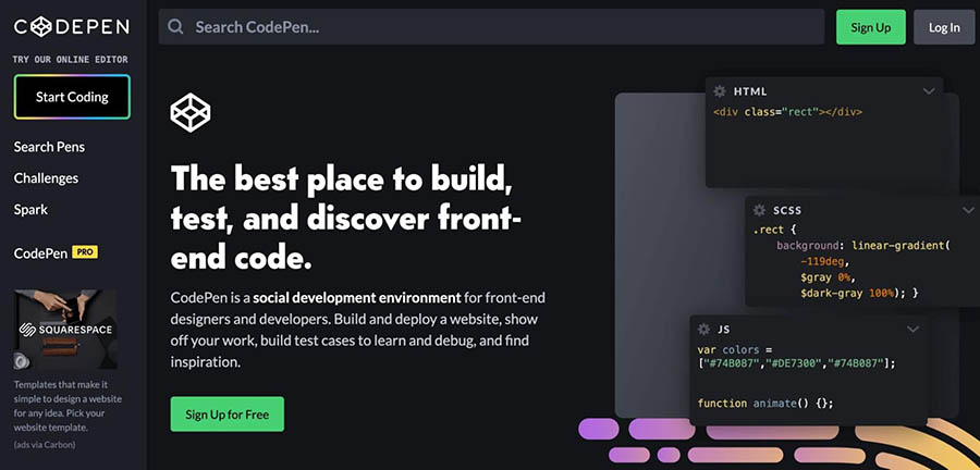 CodePen website