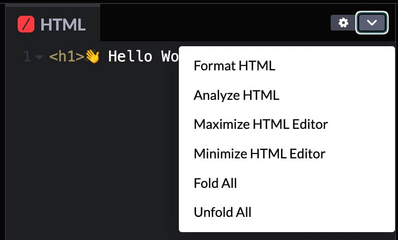 CodePen HTML editor