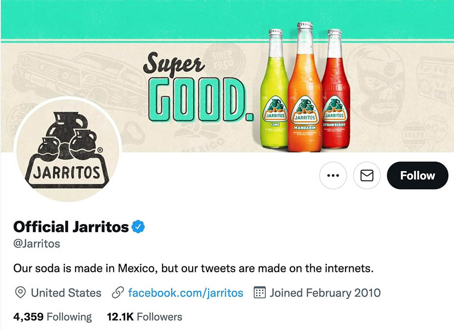 La cuenta de Twitter de Jarritos.
