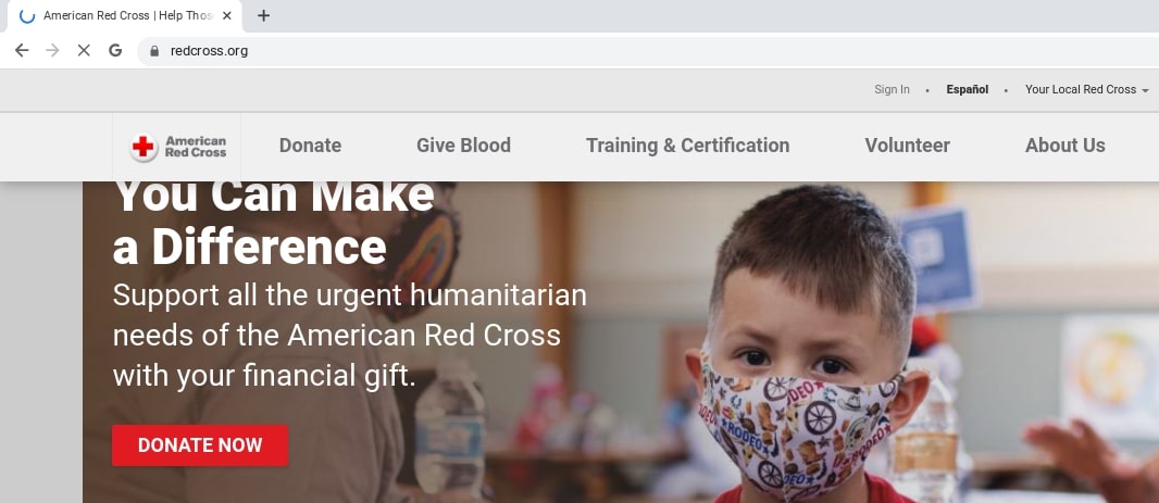 Sitio web de la Cruz Roja