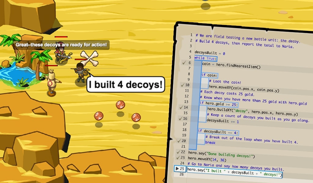 CodeCombat JavaScript game