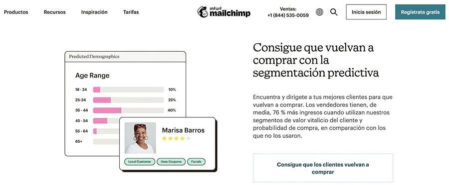Mailchimp usa la segmentación de clientes.