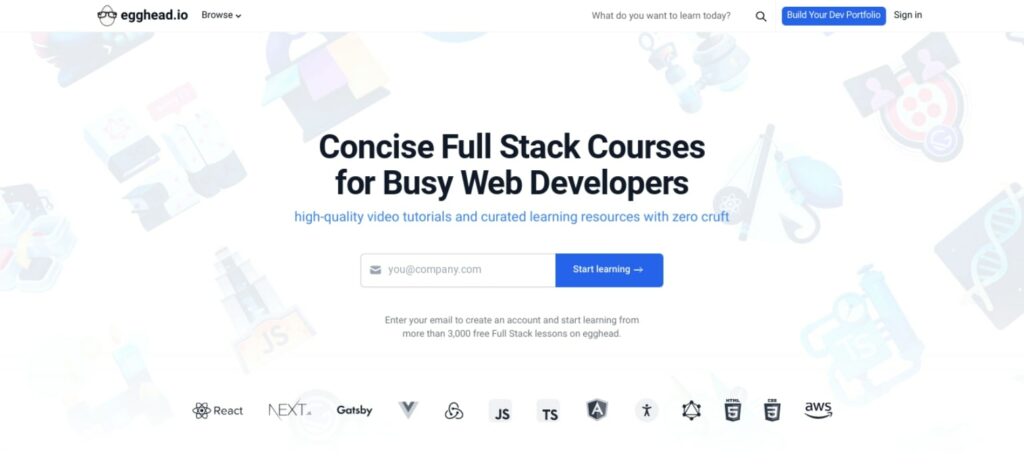 egghead.io website web developer courses