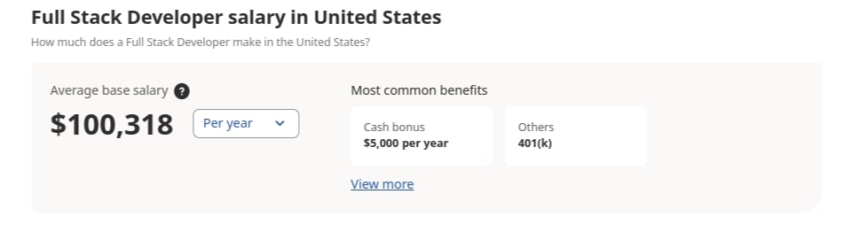 how much does a full stack developer make?