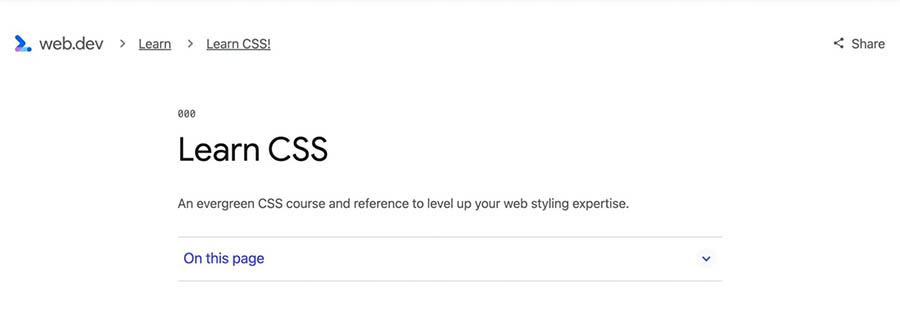 Web.dev CSS course