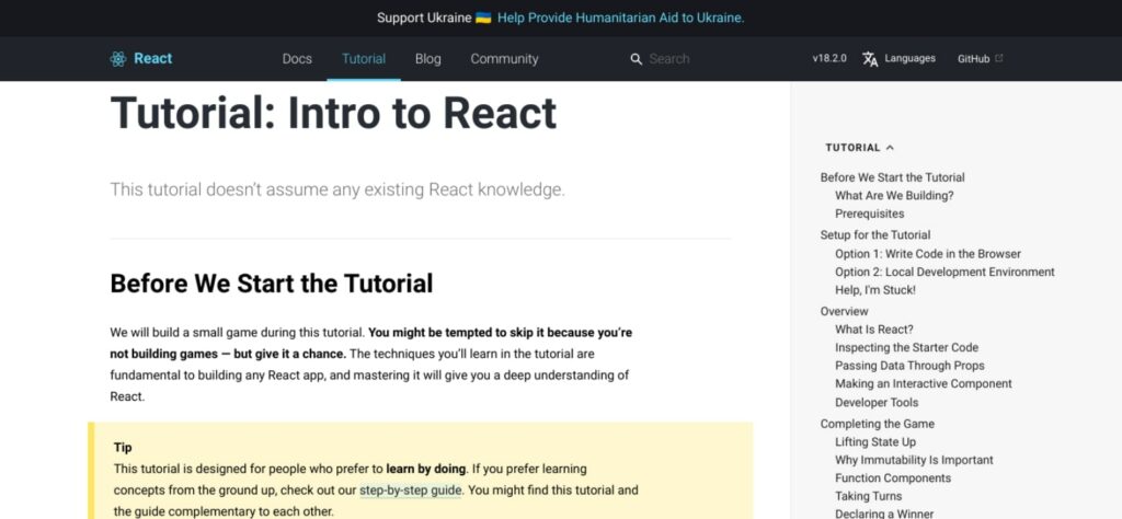 React website tutorial