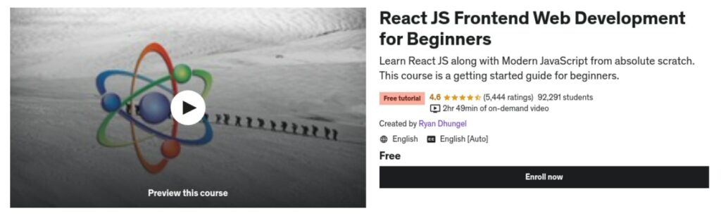 Udemy ReactJS framework course