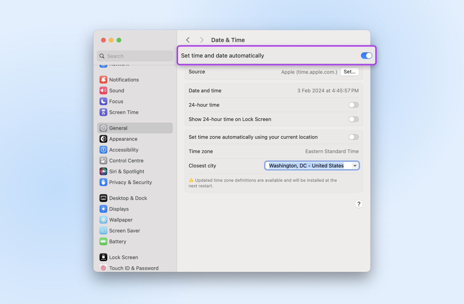 Configurando hora y fecha correctas en MacOS