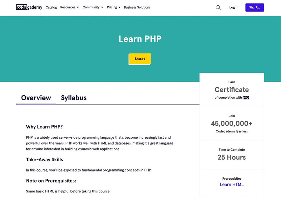 Curso Learn PHP de Codecademy