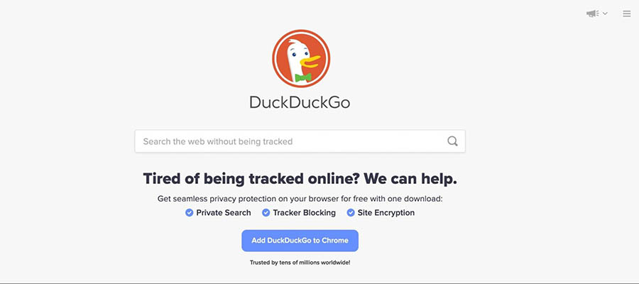 El Sitio web de DuckDuckGo