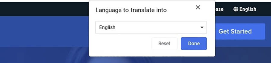 La opción para traducir una página en Chrome.