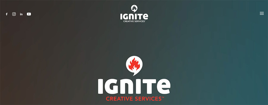 Ignite Creative Services homepage