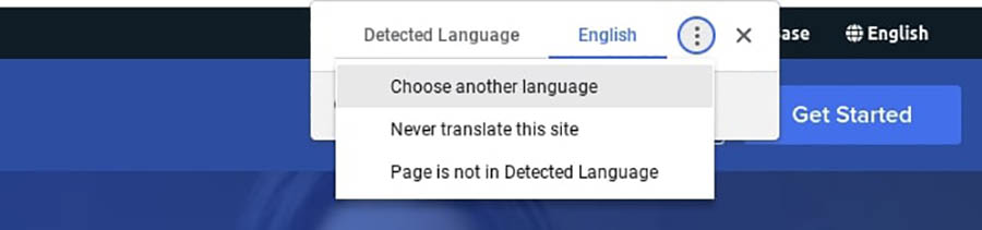 La opción para traducir una página en Chrome.
