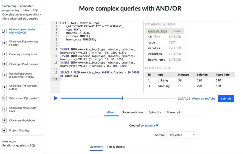 Khan Academy course module