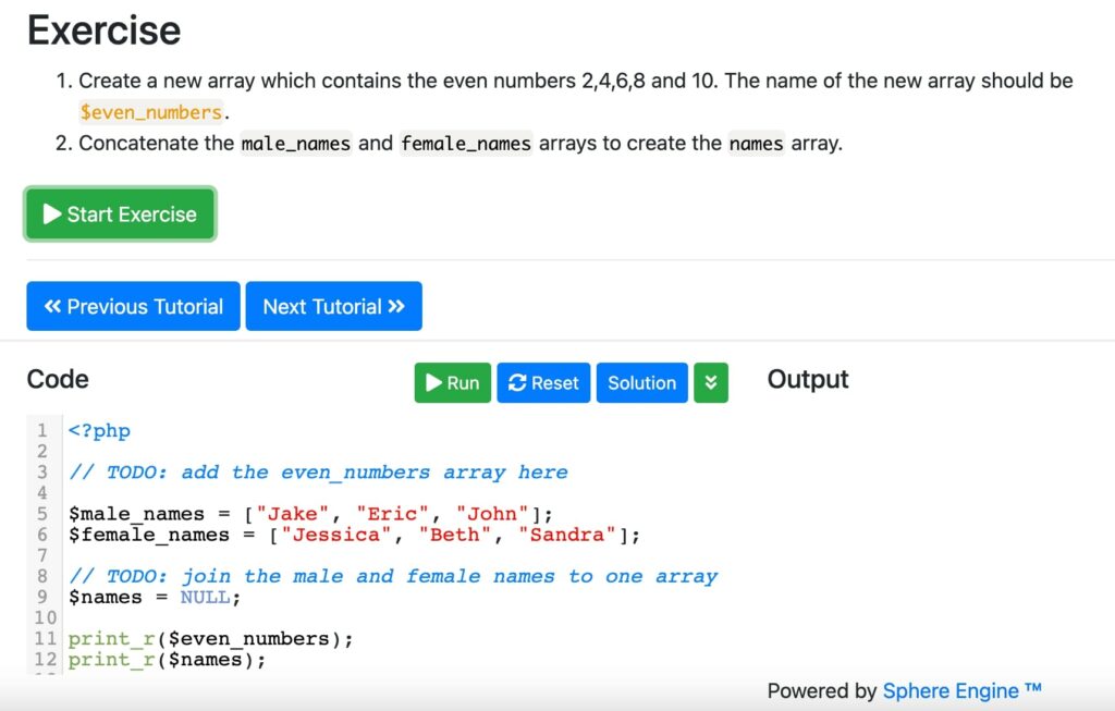 learn-php.org exercise