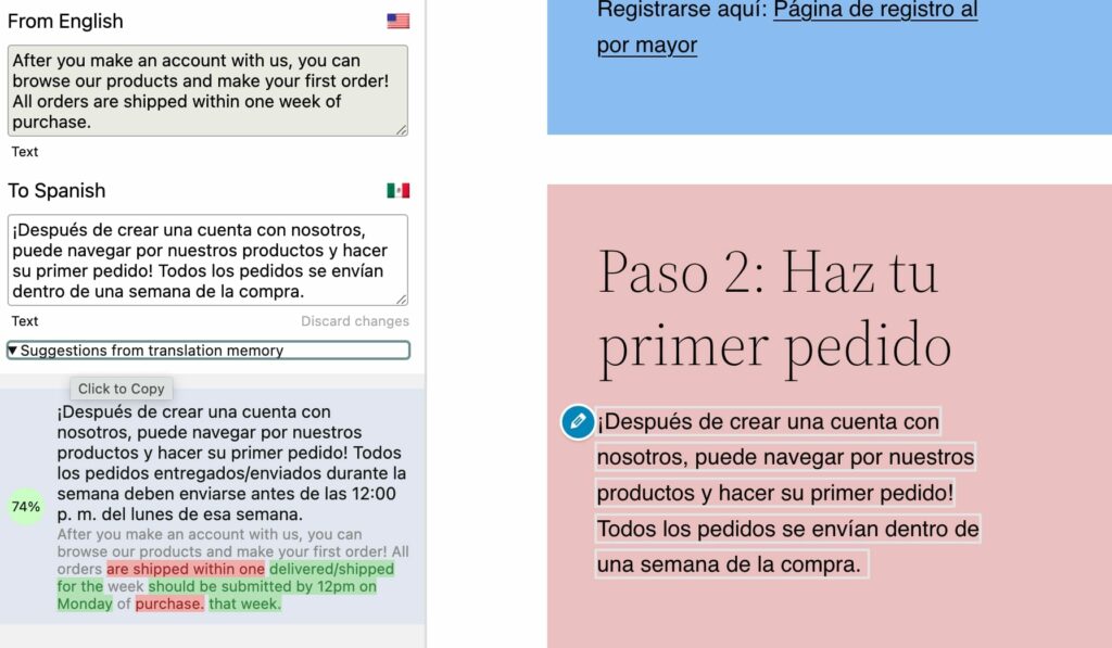 Sugestões de tradução