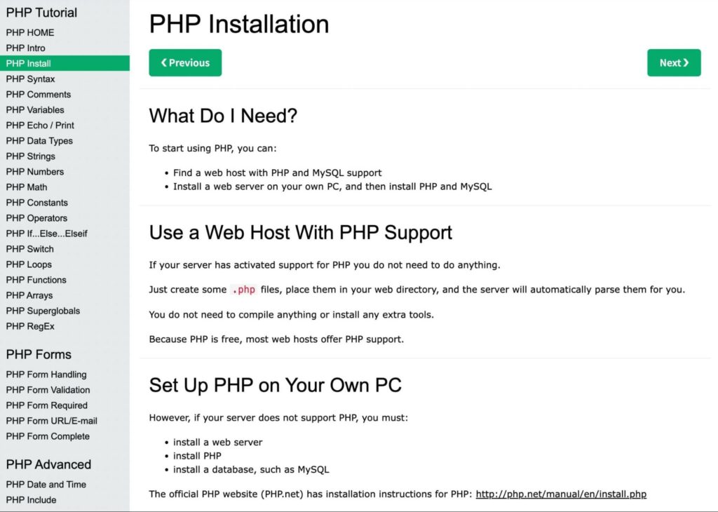 php tutorial php installation