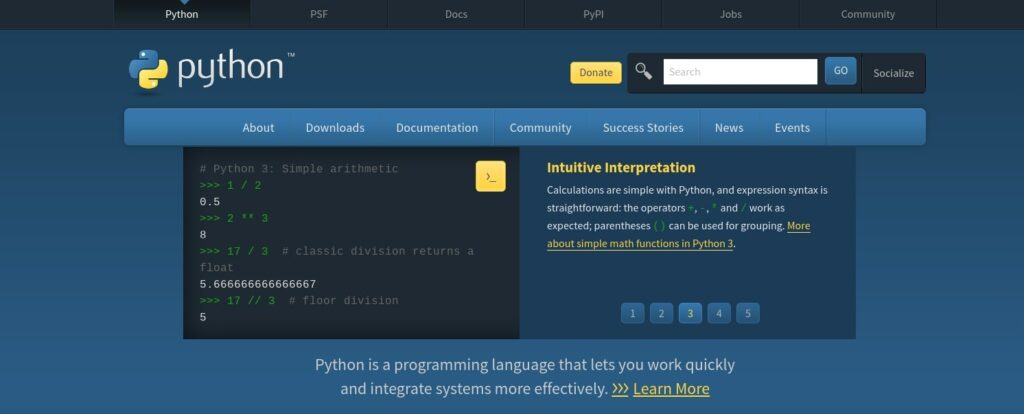 The Python website