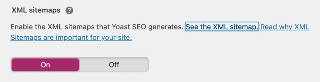 Yoast SEO XML sitemaps settings