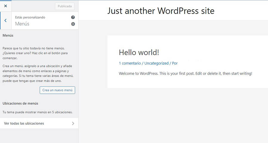 Personalización menus WordPress