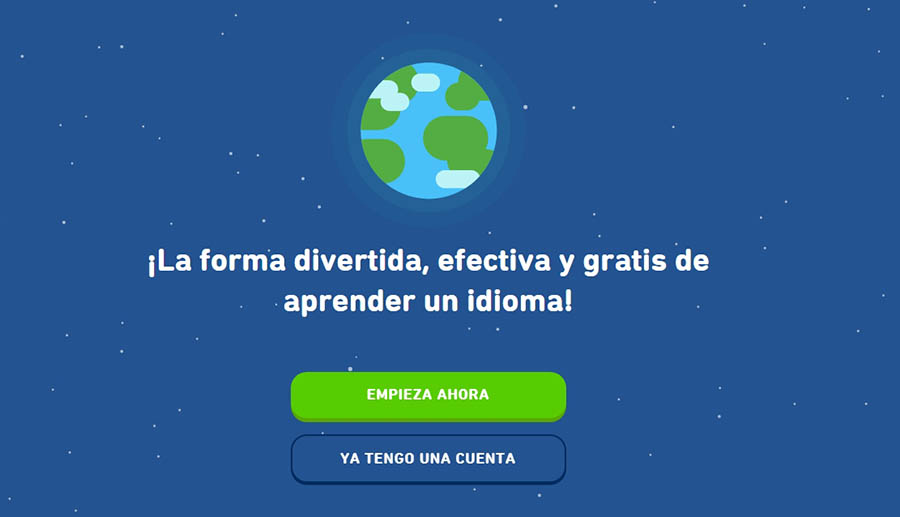 Una CTA de botón en Duolingo.