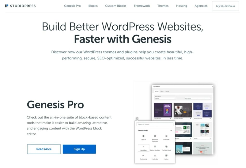 Genesis Pro WordPress website builder