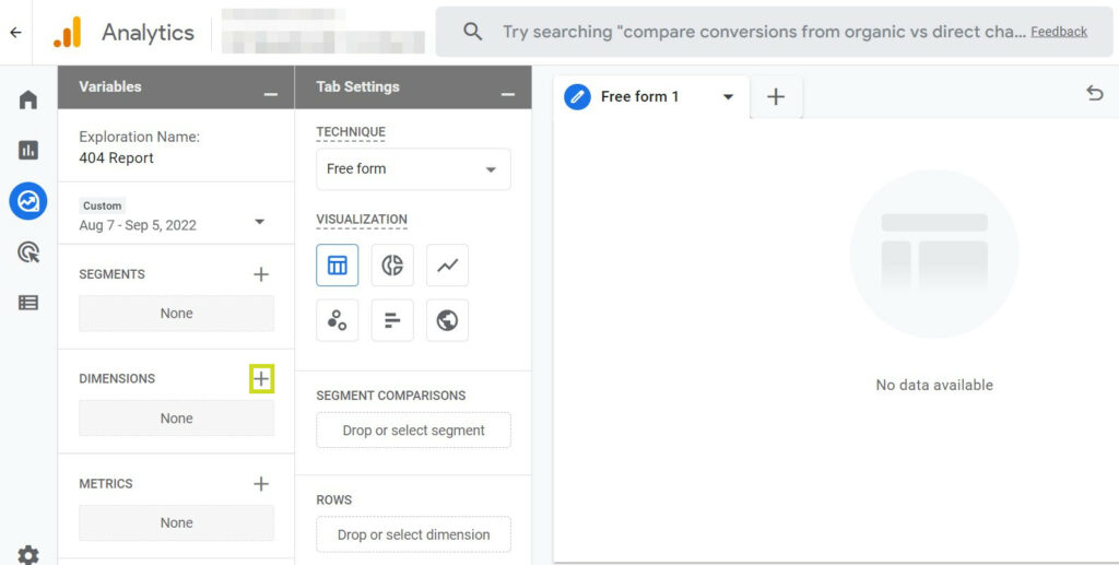 Google Analytics 4 404 error report