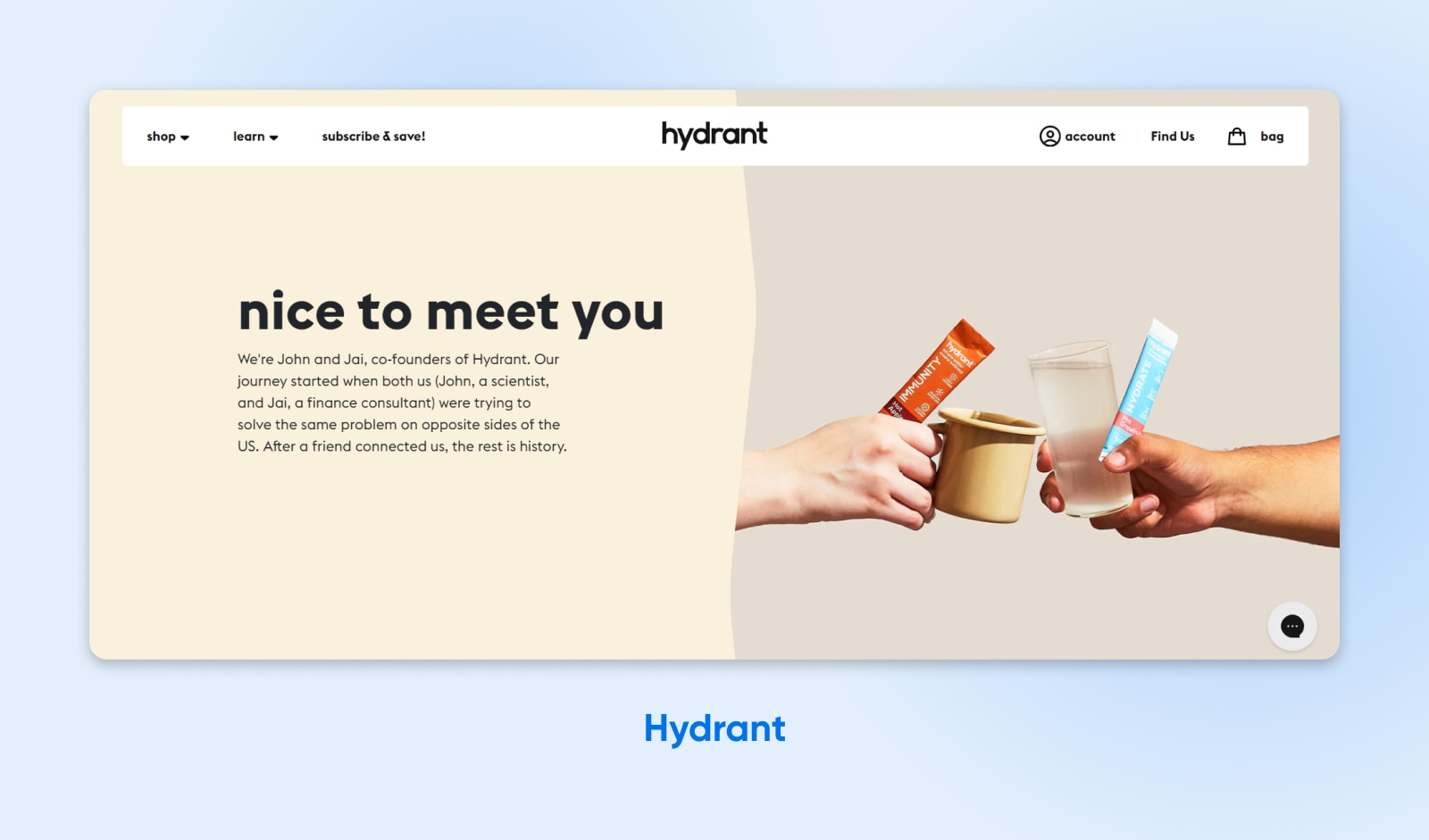 Hydrant "About Us" page
