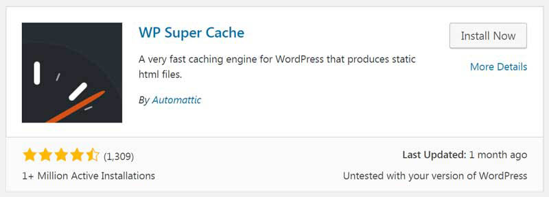 super cache plugin WordPress