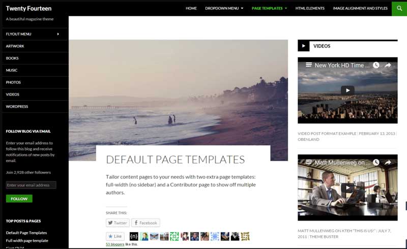 front page in wordpress