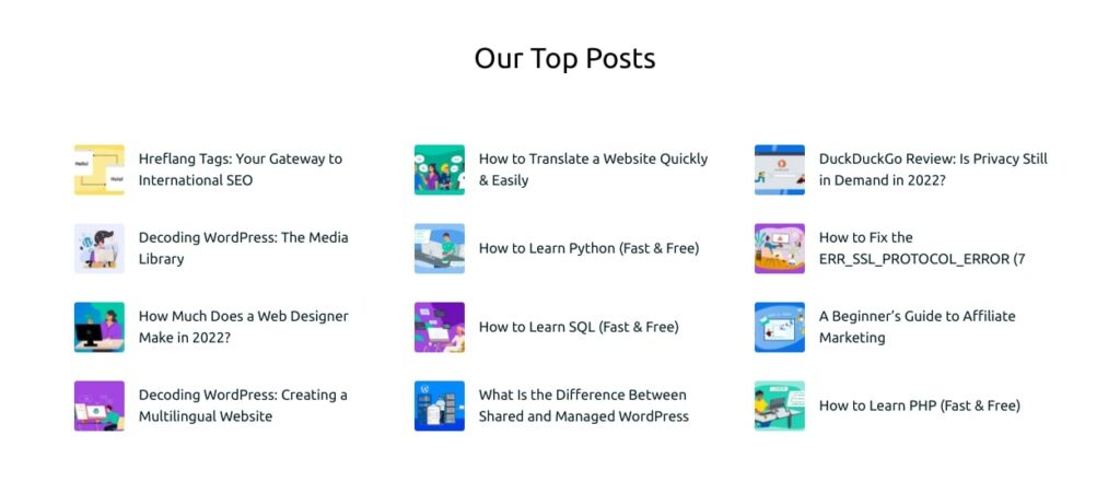 top posts widget in WordPress
