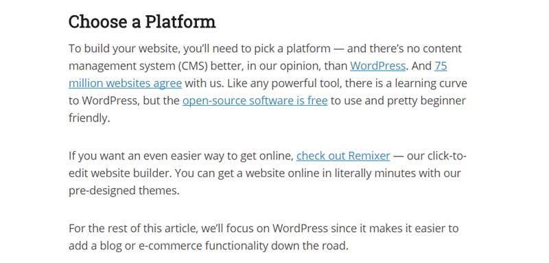 WordPress platform