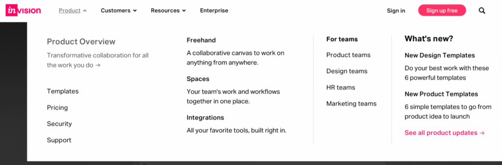 menu menu navigation design example