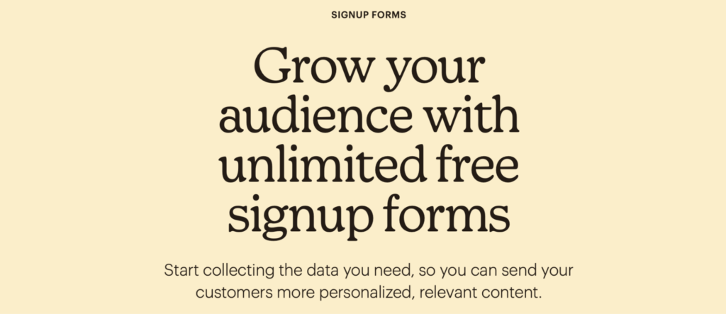 Mailchimp signup forms