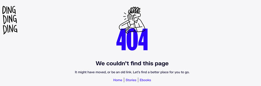 Ejemplo de un error 404 en una página.